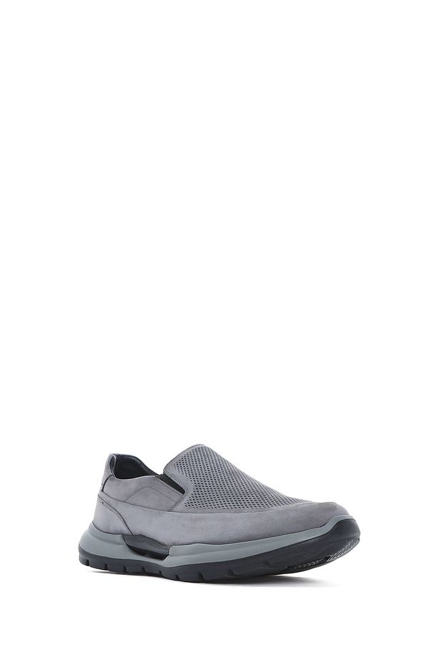 Erkek Gri Kalın Tabanlı Nubuk Deri Comfort Casual Ayakkabı 25SFD6412V3 - 6