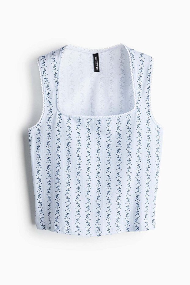 Picot-trimmed vest top