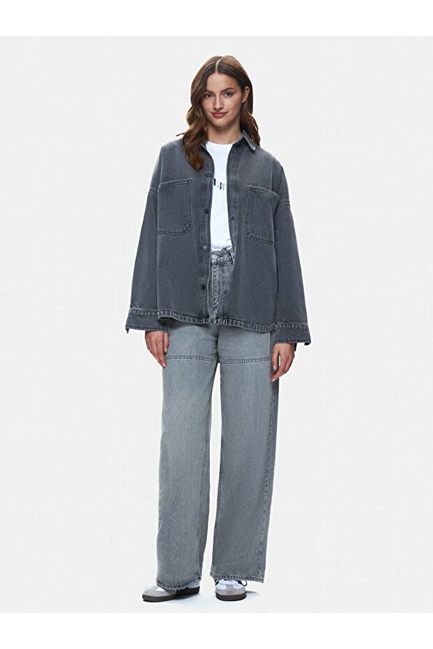 Jeannıe Oversıze Jean Gömlek - 1