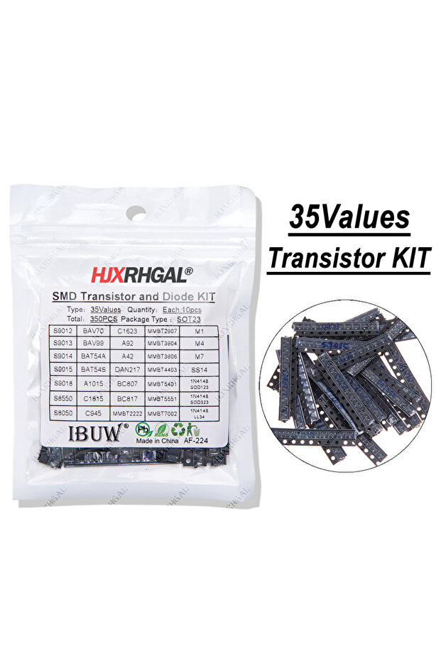 35values x 10PCS=350PCS SMD SMT hjxrhgal Transistor and Diode Assortment Kit