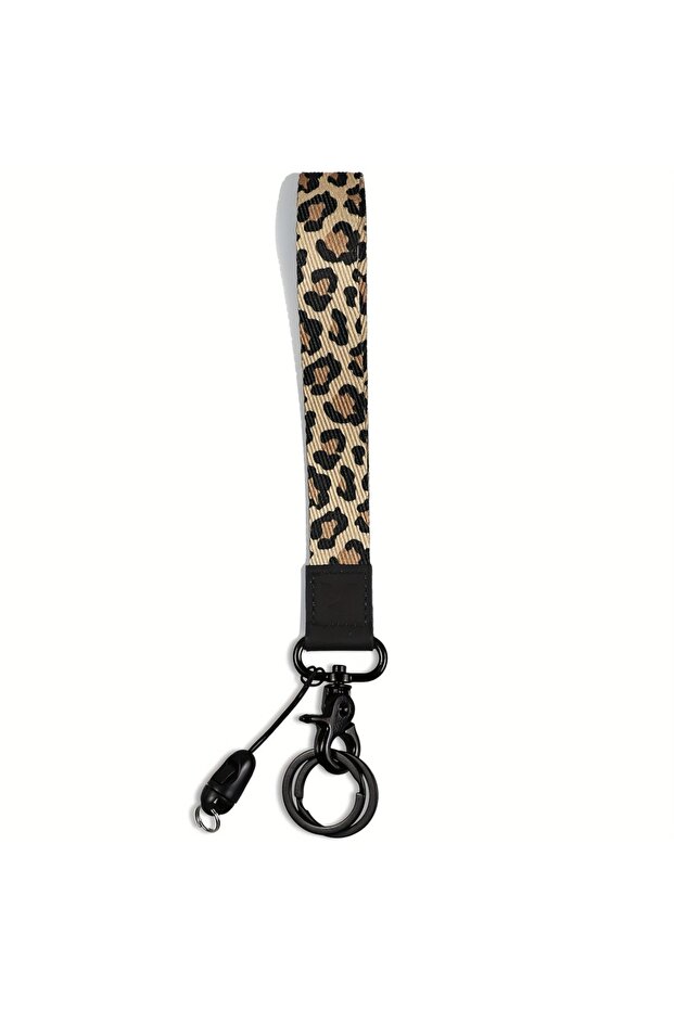 Brown Mobile Phone Lanyard Fashion Wrist Black Leopard Strap Keychain Teacher Lanyard for Wallet Key