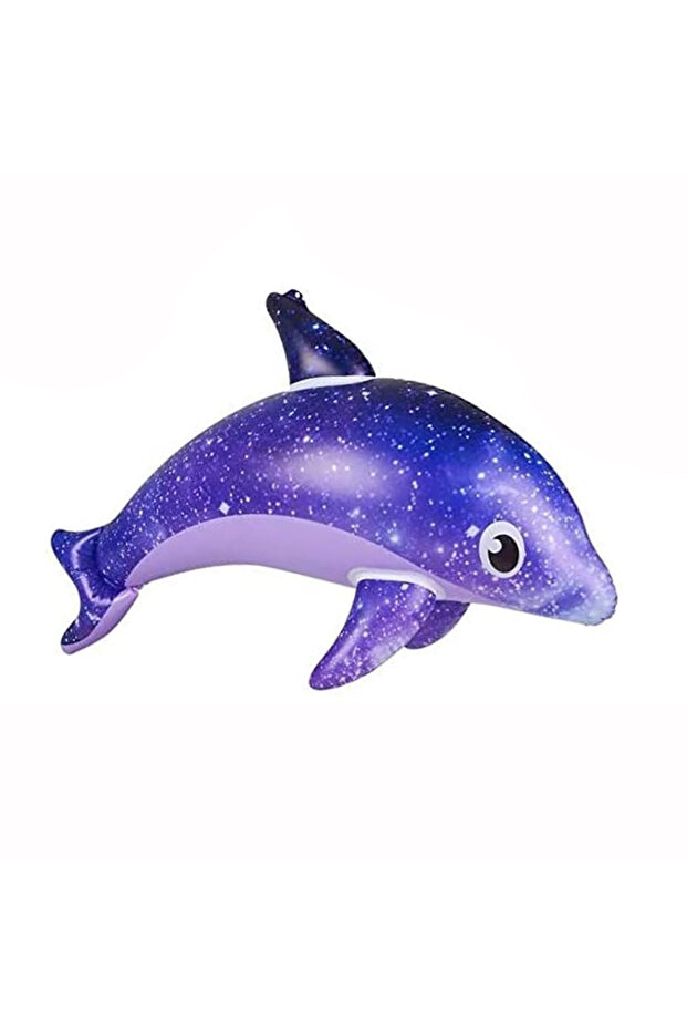 purple 1Pc Inflatable Dolphin Rainbow Inflatable Toy Ocean Themed Party Decoration Swimming Pool Bea