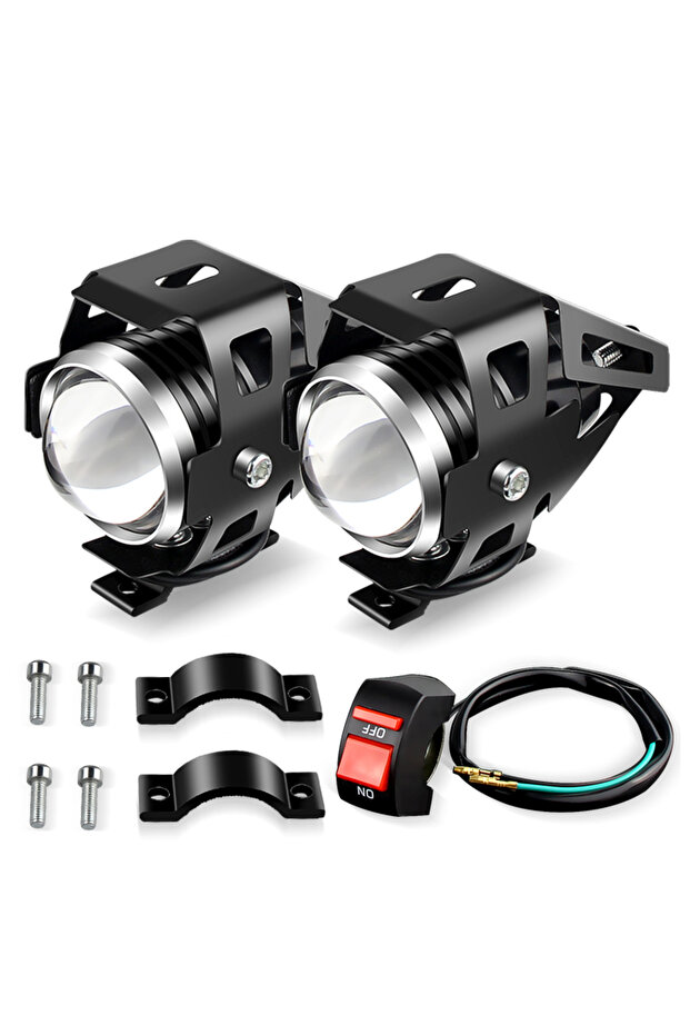 2pcs LED white Motorcycle Headlights U5 Headlamp Spotlights Fog Head Light For HONDA XLV 600 650 700