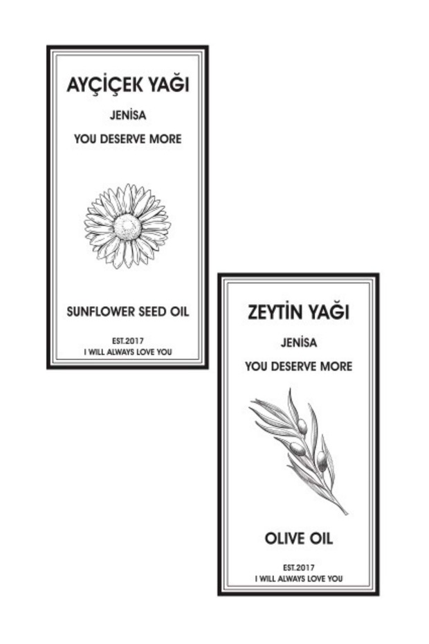 2 Adet Geyik Figür Mantarlı Tıpa Ve 2 Adet Yağdanlık Sticker - 3