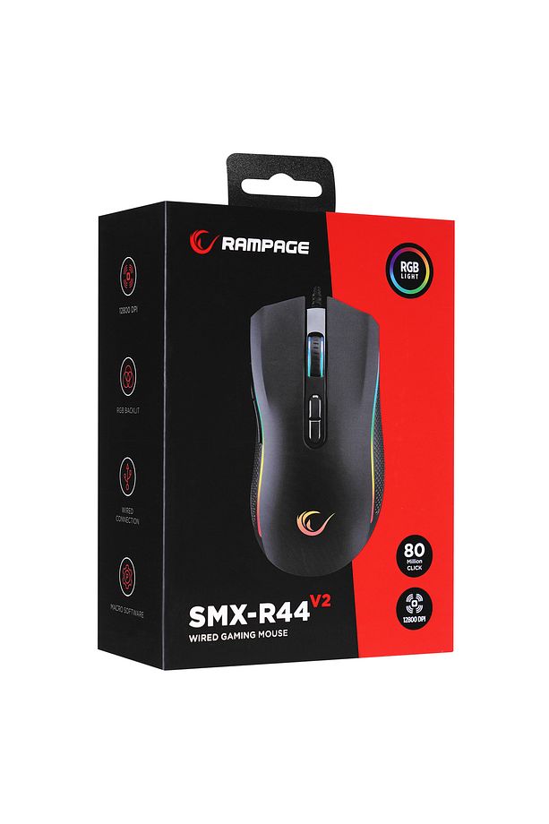 Smx-r44 V2 Makrolu Siyah 12800 Dpı Rgb Usb Drag Click Örgü Kablo Pro Gaming Oyuncu Mouse - 9