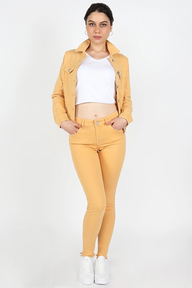 Yellow Women's Gabardine Trousers