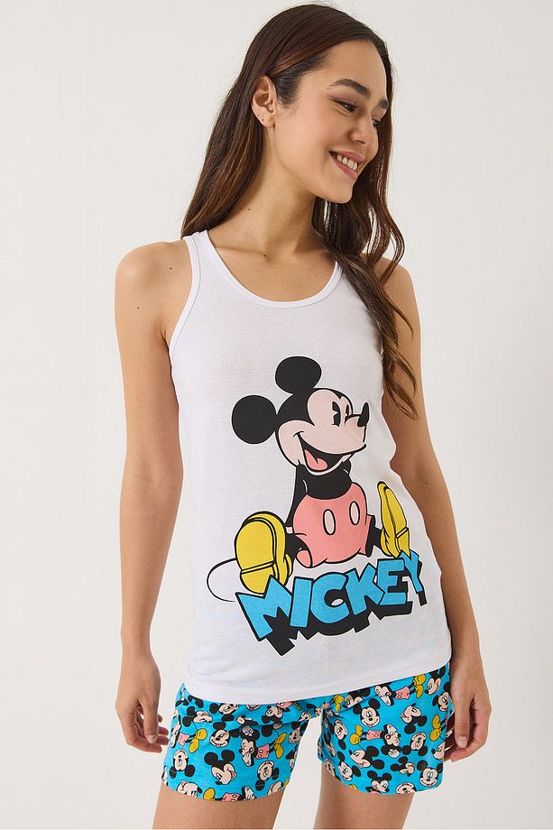 Kadın Mickey Mouse Baskılı Şortlu Pijama Takımı 0251 60283166 - 2