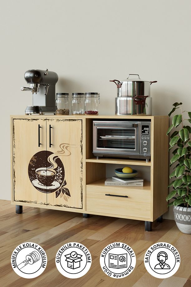 Mocha Design "arvien" Kahve Köşesi Mutfak Dolabı Çok Amaçli Mutfak Standi - 1
