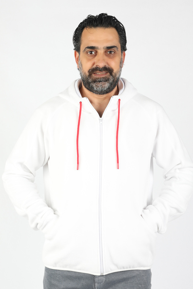 White Men's Fleece - Hooded