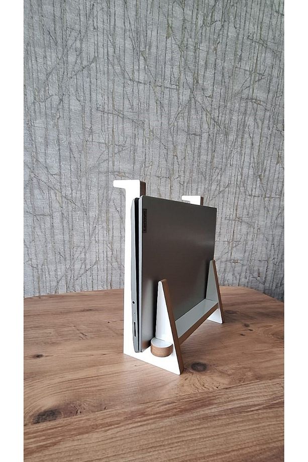 Ahşap Laptop Yükseltici Laptop Standı Tüm Modellerle Uyumlu Taşınabilir Notebook Standı MDF - 2