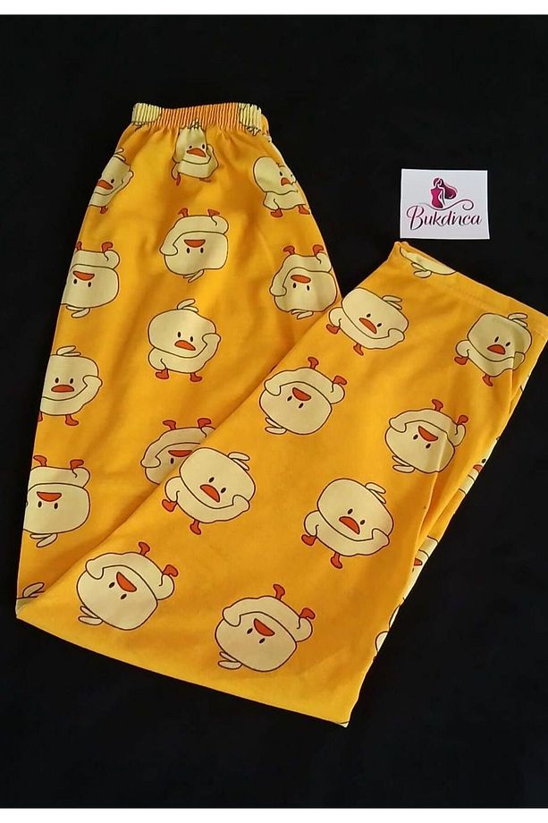 Bukadinca Sarı Civciv Desenli Rahat Pijama Altı - 6