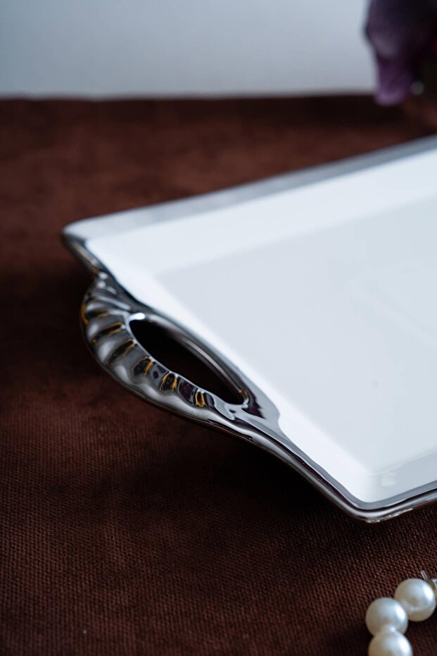 Arven Rectangular Silver Presentation Tray - 33 cm - 6