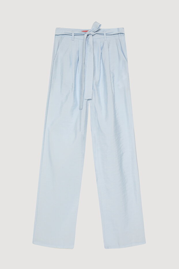 Belted Waist Trousers with Tie Detail on the Front