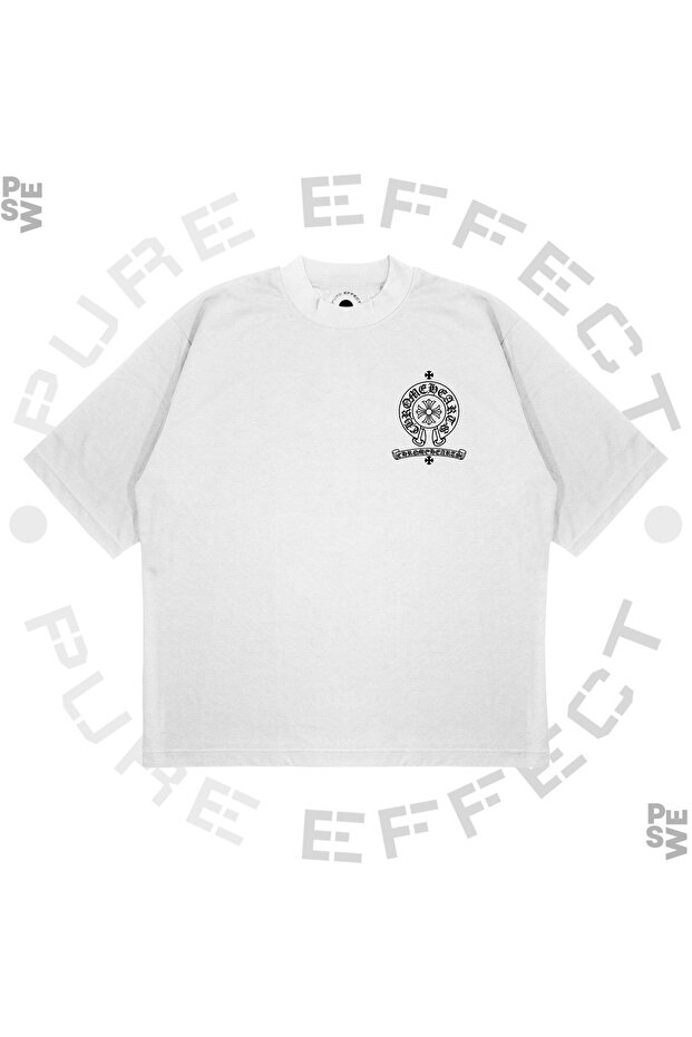 Unisex Oversize Chrome Hearts Square Printed Boxy Fit Thick Fabric T-Shirt