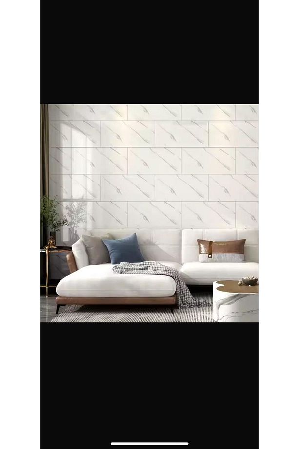 Kendinden Yapışkanlı Esnek Köpük Beyaz Pvc Mermer Panel 60x30 Cm Banyo Wc Mutfak - 4