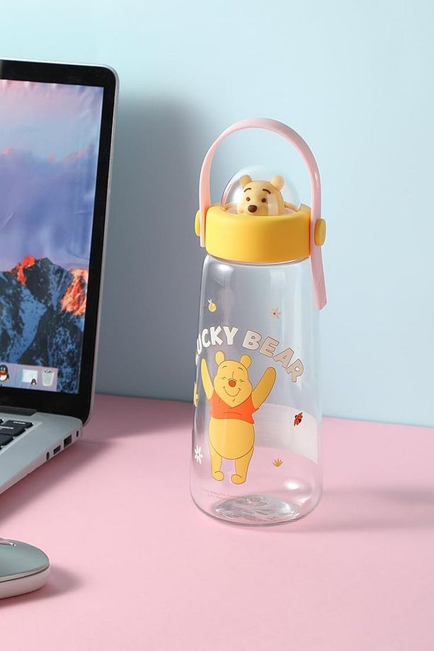 Winnie The Pooh Lisanslı Tutacaklı Plastik Şişe (600ml) - 3