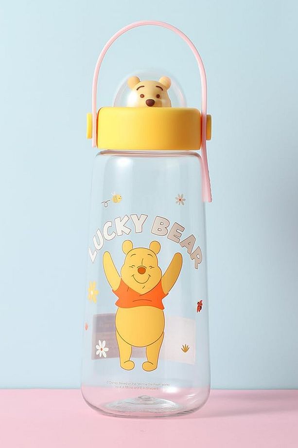 Winnie The Pooh Lisanslı Tutacaklı Plastik Şişe (600ml) - 2