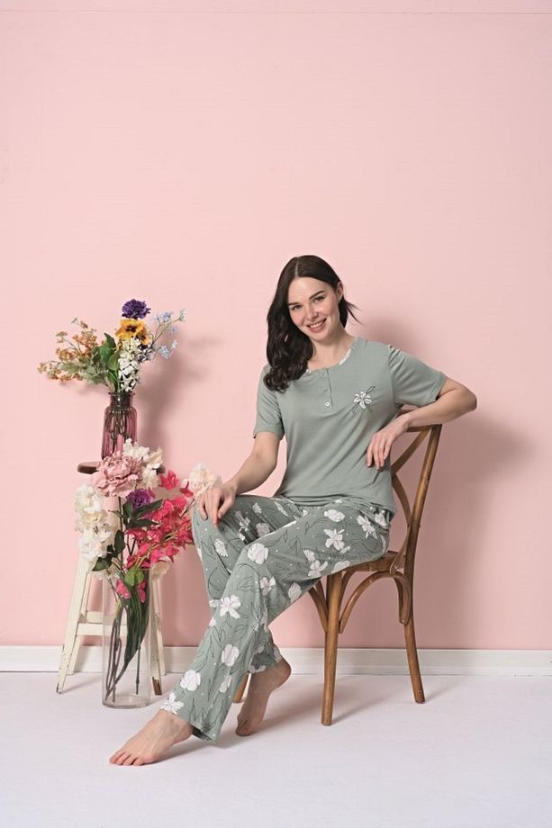 Viskon Battal Pijama Takımı - 1