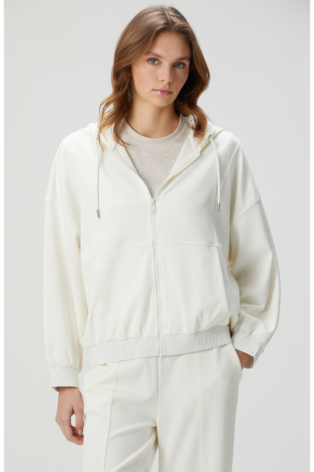 Kırık Beyaz Sweatshirt - 1