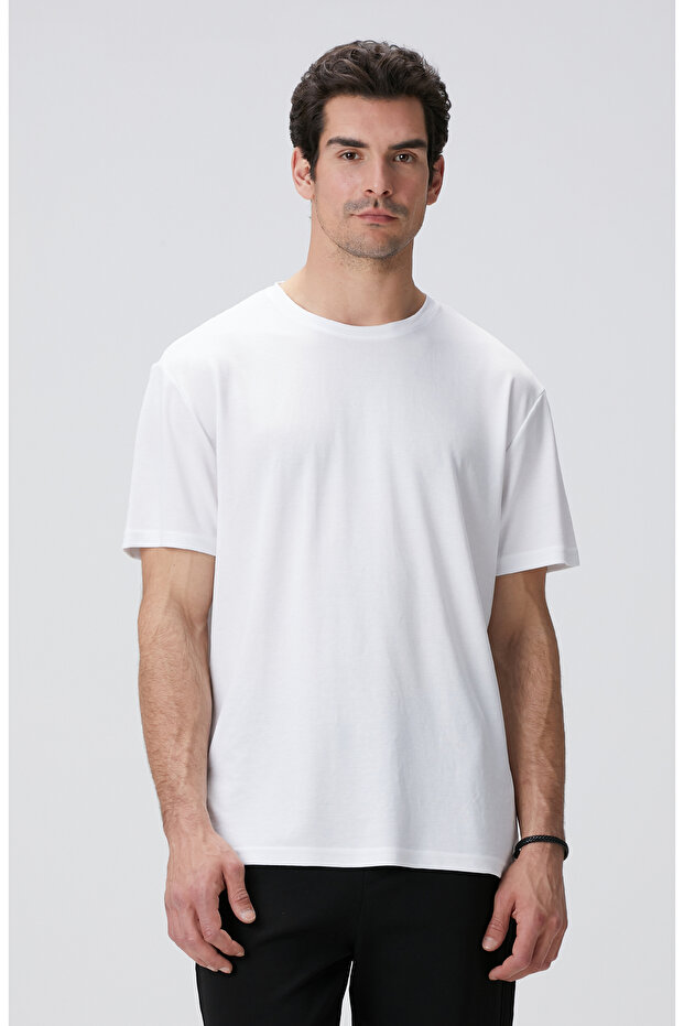 Beyaz Basic T-shirt - 4
