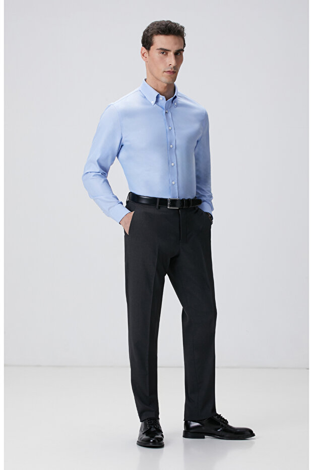 Mavi Non-iron Oxford Gömlek - 3