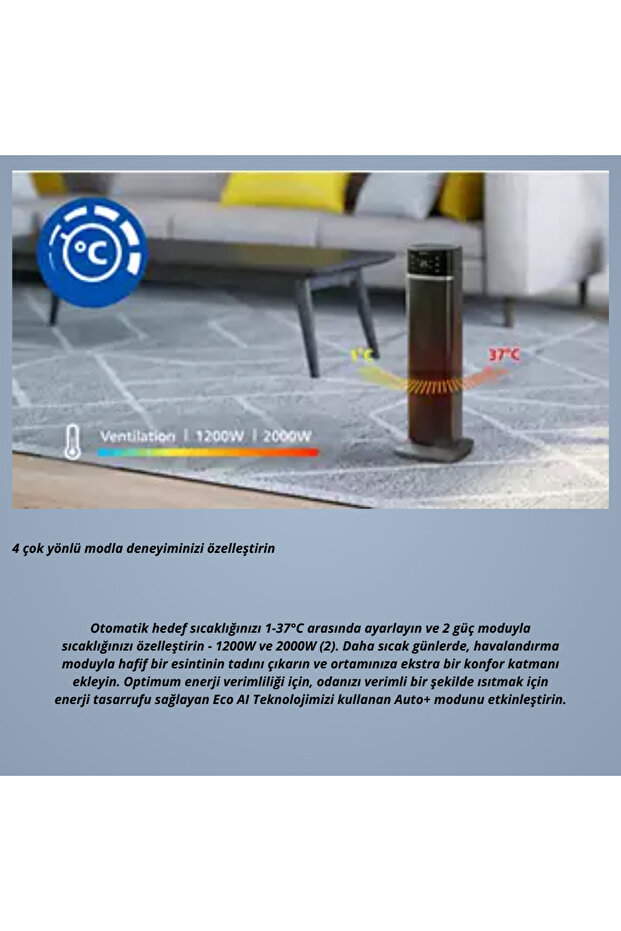 Elektrikli Akıllı Kule Tipi Isıtıcı - 5