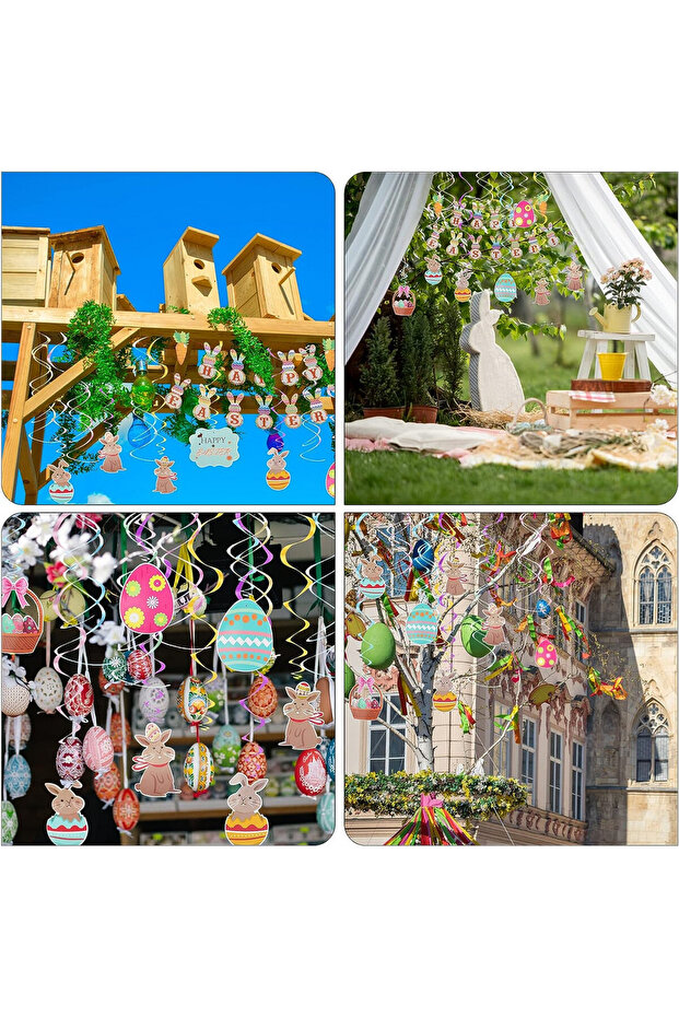 Banner set with 16 Easter decorations Hamoom, PVC, multicolor - 3