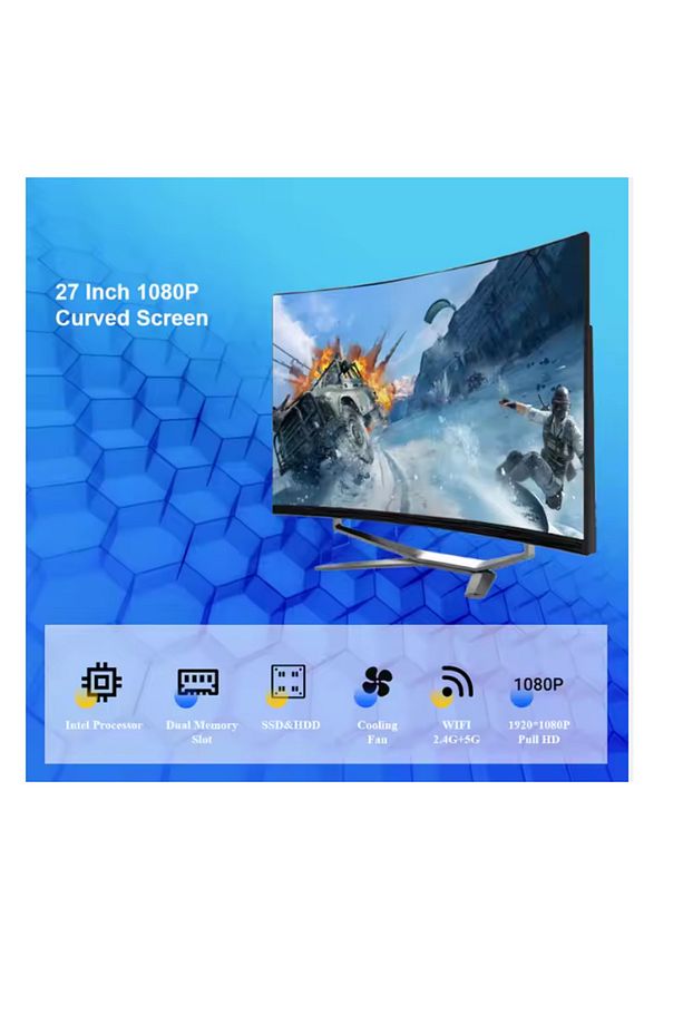 İ7 12. Nesil 16 Gb Ram 1 Tb Ssd Curved Oval Wifi Klavye Mause All In One Bilgisayar - 2