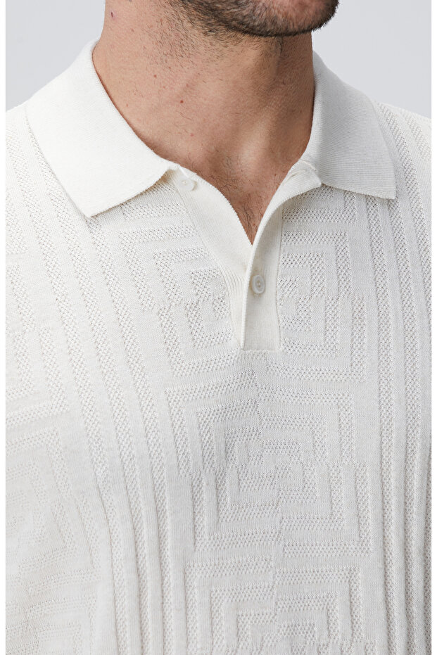 Kırık Beyaz Triko Kazak - 6