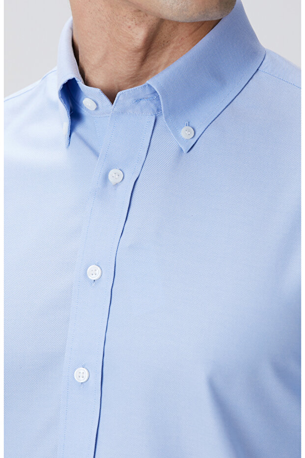 Mavi Non-iron Oxford Gömlek - 6