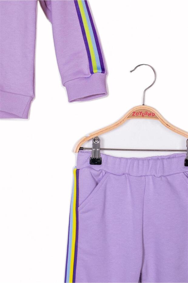 Kız Bebek Şeritli Eşofman Takımı - 4