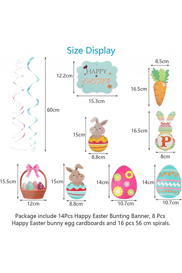Banner set with 16 Easter decorations Hamoom, PVC, multicolor - 2