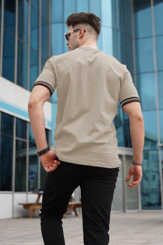 Bej Basic Erkek Tişört - 2
