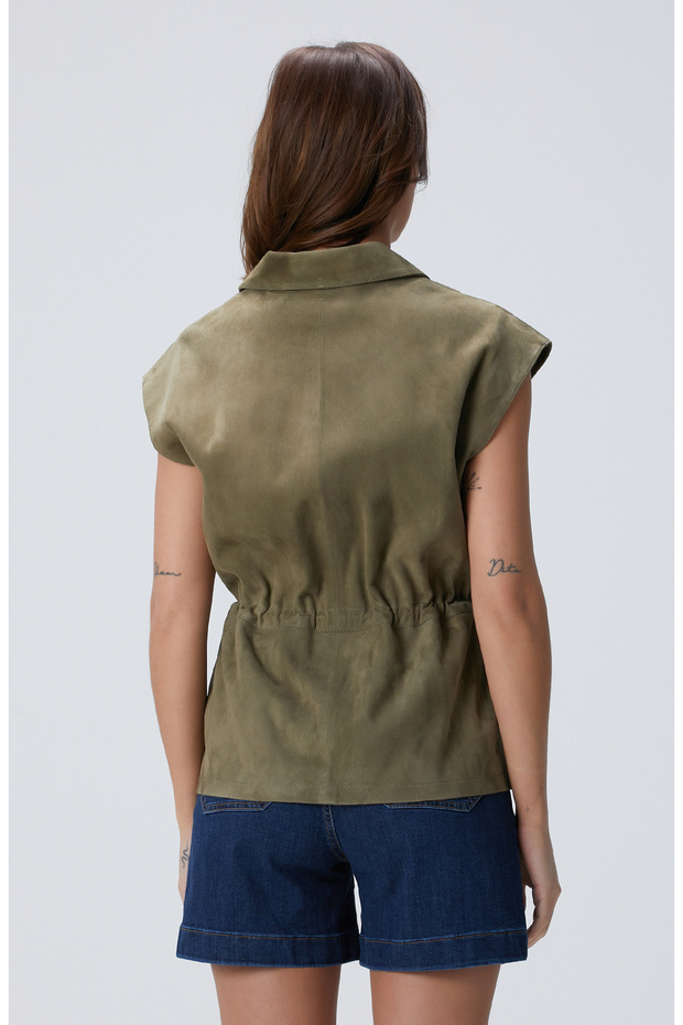 Haki Süet Yelek - 5