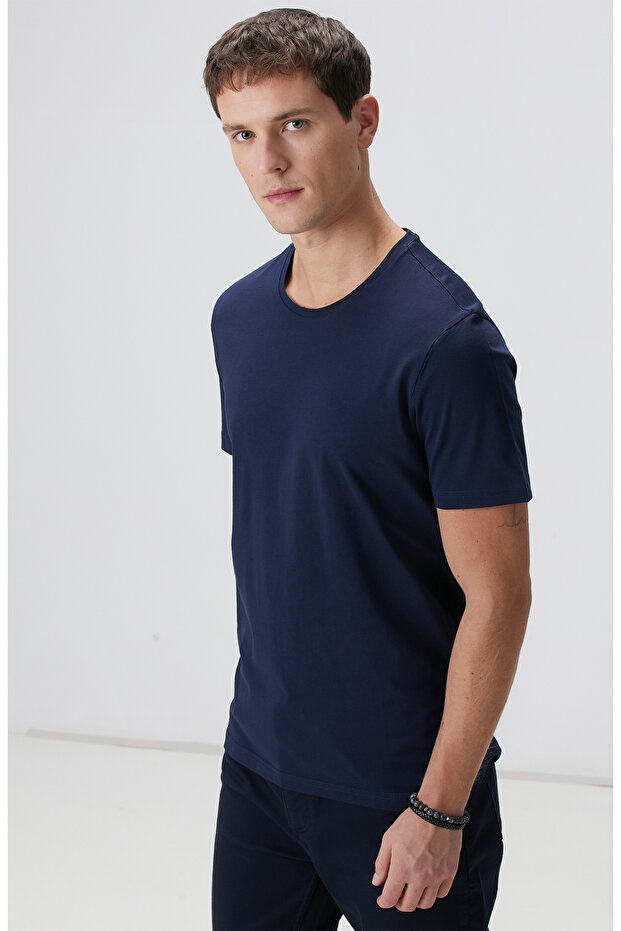 Lacivert Basic T-shirt - 2