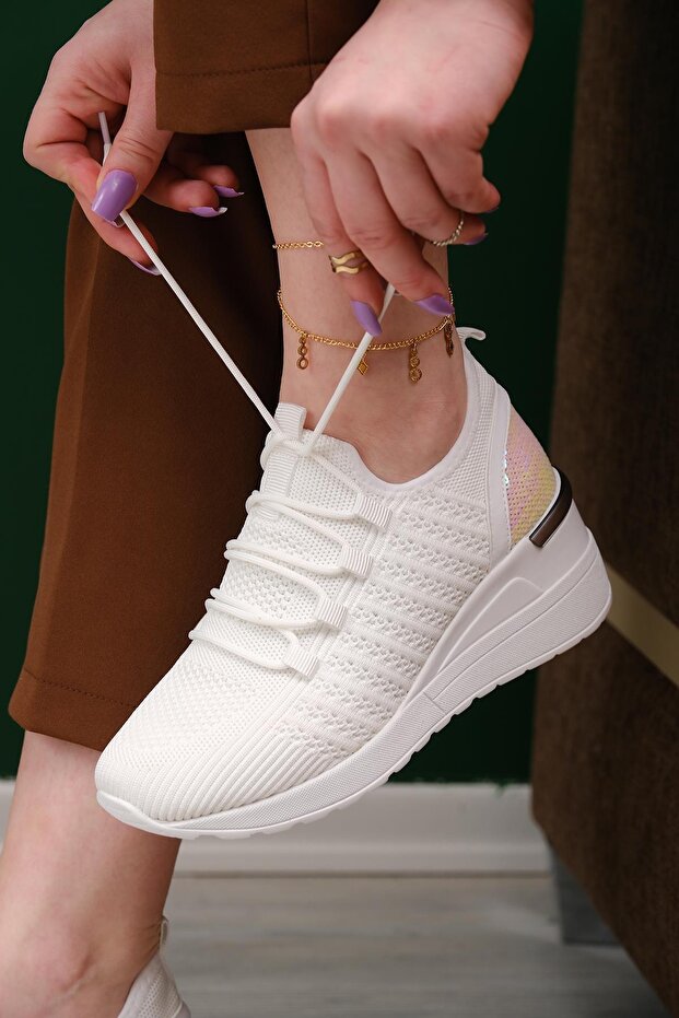 Delisle Fileli Kalın Topuklu Kadın Sneaker - 2