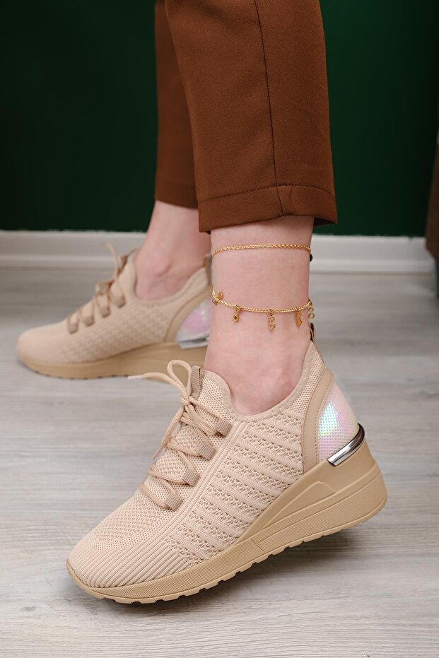 Delisle Fileli Kalın Topuklu Kadın Sneaker - 1