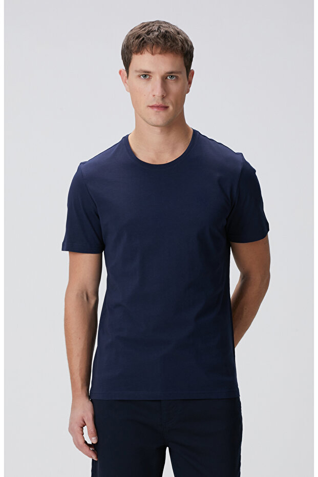 Lacivert Basic T-shirt - 1