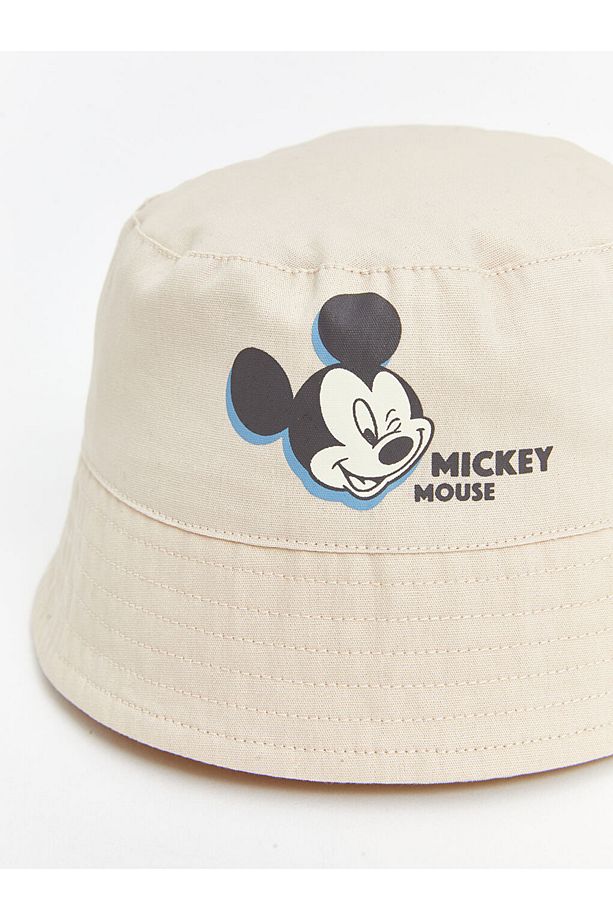Bej Minnie Mouse Baskılı Erkek Bebek/çocuk Bucket Şapka - 4
