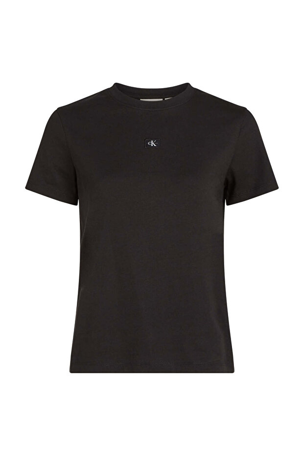 Kadın Siyah Kısa Kollu Tişört - 4