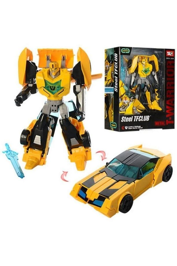 Oyuncak Robota Dönüşebilen Metal Gövdeli Transformers Robot 20 cm Robot Bumblebee Araba - 4