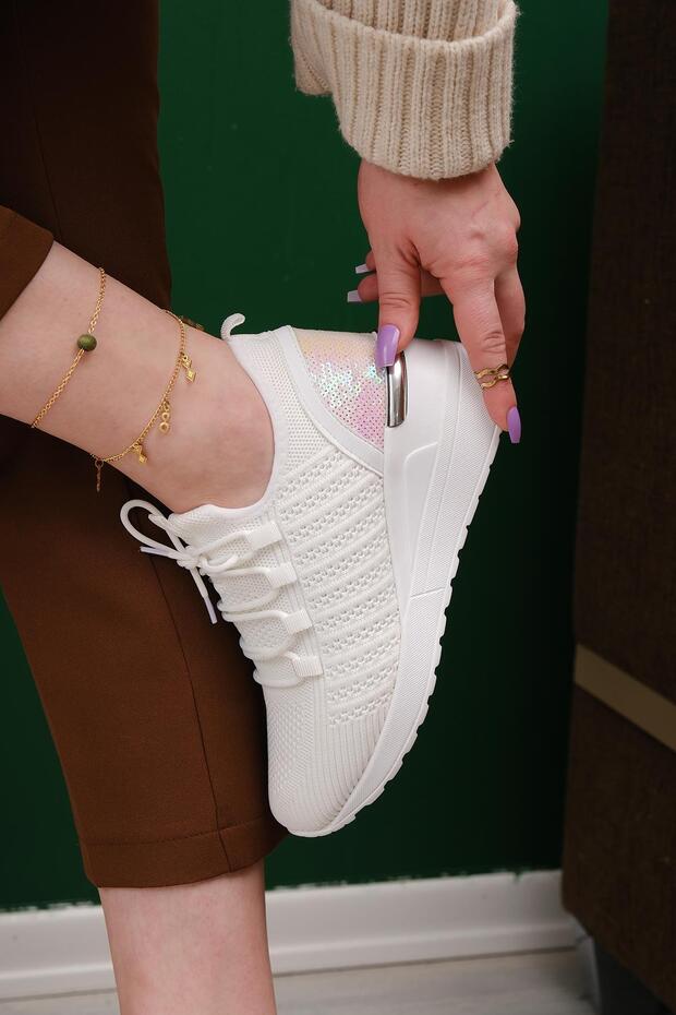 Delisle Fileli Kalın Topuklu Kadın Sneaker - 4