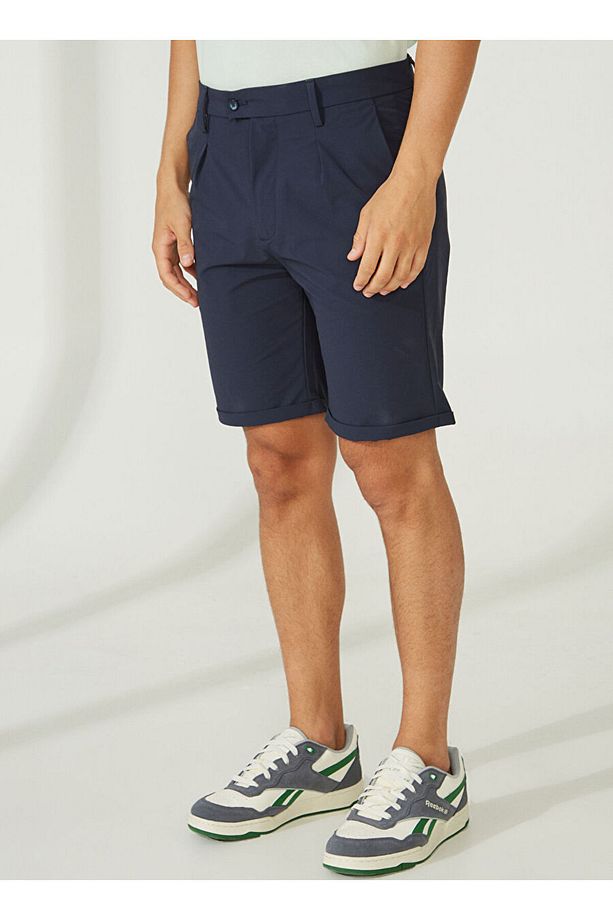 Normal Bel Slim Fit Koyu Mavi Erkek Bermuda Şort A261JONP581TF121/T- - 3