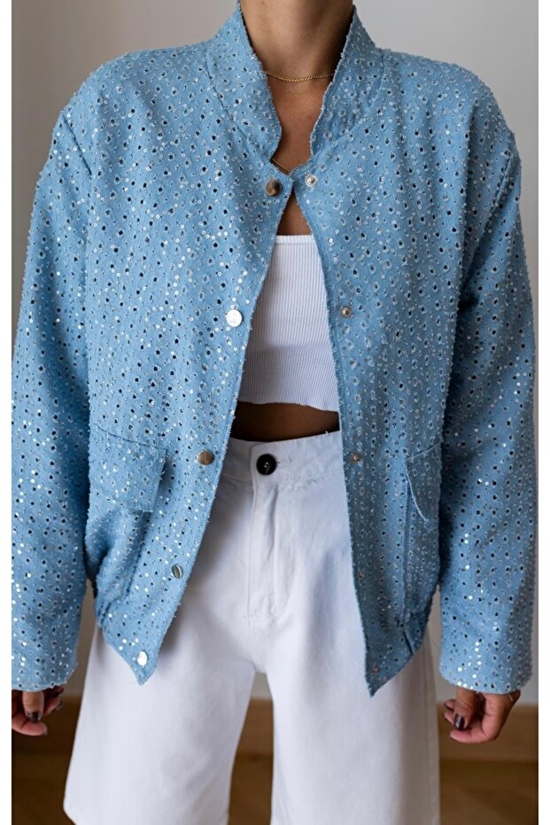 Mavi pullu ceket - 1