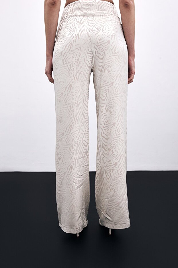 Zebra Patterned Trousers - Beige - 5