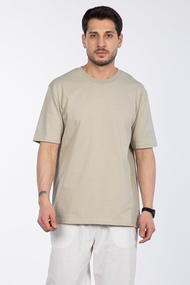Basic T-Shirt - Taş - 4