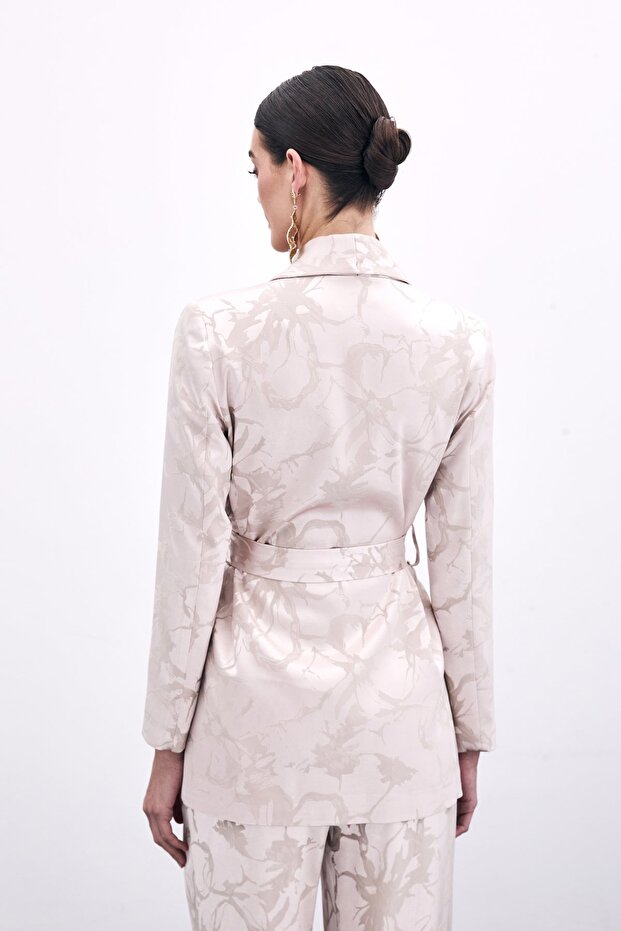 Patterned Long Jacket - Powder - 5