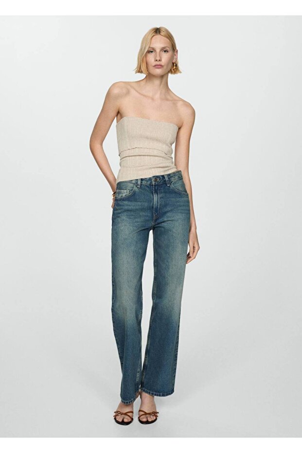 Straplez triko bluz - 2