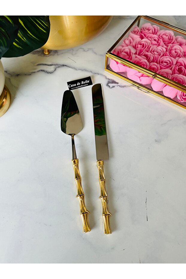 Bambu Görünümlü 5 Parça Çelik Servis Seti - 8