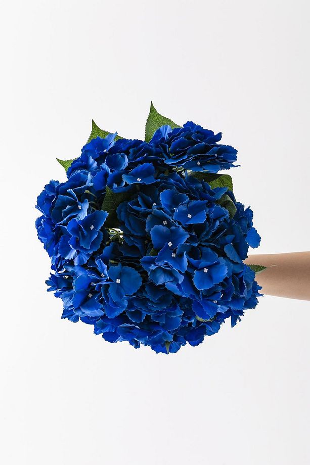 Yapay Ortanca Çiçeği Mavi 45 Cm 5 Dal - 4